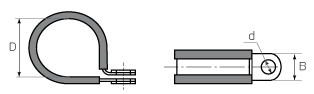 Скоба металлическая СМР 15-16 с резиновым покрытием